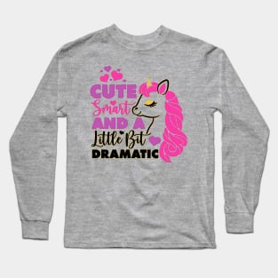 vintage girls a little bit dramatic funny drama queen Long Sleeve T-Shirt